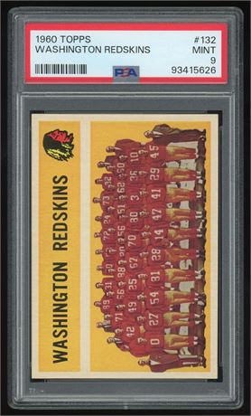 1960 Topps #132 Washington Redskins Team Card PSA 9 MINT