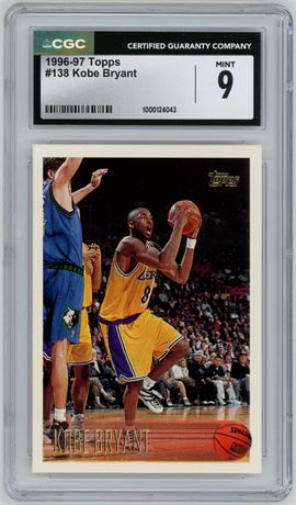 1996 Topps #138 Kobe Bryant RC CGC 9 MINT