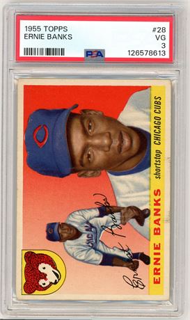1955 Topps #28 Ernie Banks PSA 3 VG