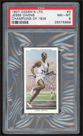 1937 Ogden's LTD Champions of 1936  #3 Jesse Owens PSA 8 NMMT Centered