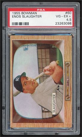 1955 Bowman #60 Enos Slaughter PSA 4.5 VGEX+