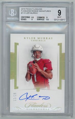 2019 Panini Flawless #1 Kyler Murray RC Flawless Rookie Signatures 12/25 BGS 9