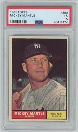1961 Topps #300 Mickey Mantle PSA 5 EX