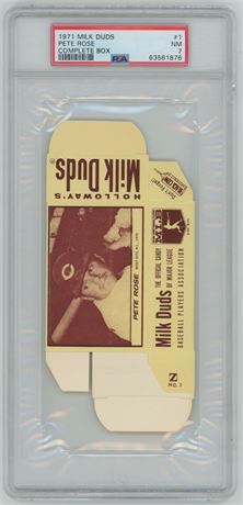 1971 Milk Duds #1 Pete Rose Complete Box PSA 7 NM Pop 4, 7 Higher