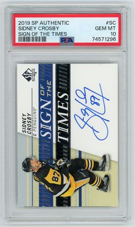 2019 Upper Deck SP Authentic Sidney Crosby Sign Of The Times PSA 10 GEM MINT