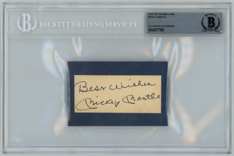 Mickey Mantle Custom Trading Card BGS Authentic Autograph w/ Best Wishes