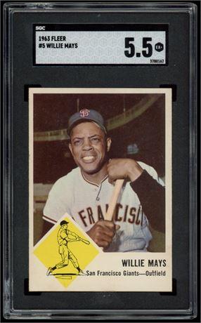 1963 Fleer #5 Willie Mays SGC 5.5