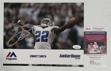 Emmitt Smith Autographed 8x10 Photo Silver Ink JSA