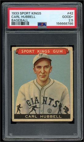1933 Sport Kings #42 Carl Hubbell Baseball PSA 2.5 GOOD+
