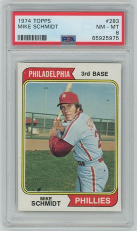 1974 Topps #283 Mike Schmidt PSA 8 NMMT