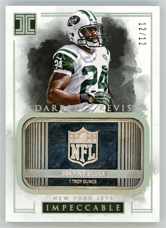 2016 Panini Impeccable #94 Darrelle Revis 12/12 1 OZ Silver NFL Logo