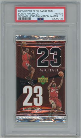 2005 UD Basketball Bonus Foil Pack Jordan/LeBron PSA 8 NMMT