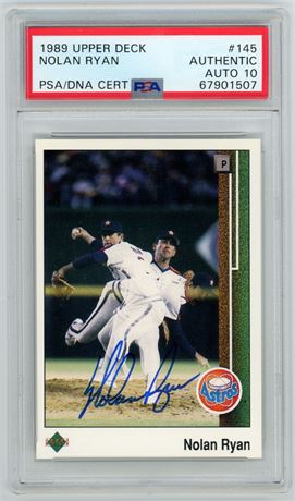 1989 Upper Deck #145 Nolan Ryan PSA Authentic Auto 10