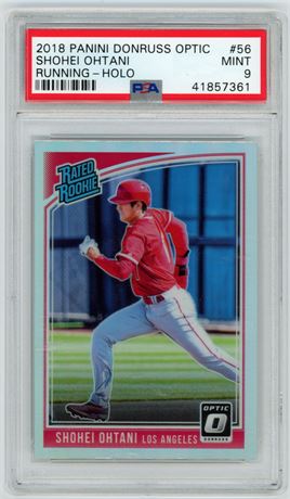 2018 Panini Donruss Optic #56 Shohei Ohtani Rated Rookie Running Holo PSA 9 MINT