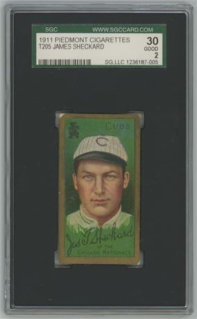 1911 T205 Piedmont James Sheckard SGC 2 GOOD