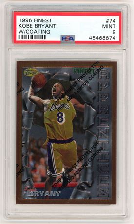 1996 Finest #74 Kobe Bryant RC w/ Coating PSA 9 MINT