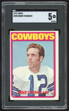 1972 Topps #200 Roger Staubach RC SGC 5 EX