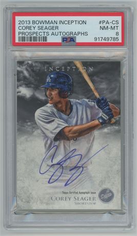 2013 Bowman Inception Corey Seager Prospect RC Autograph PSA 8 NMMT