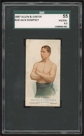 1887 Allen & Ginter N28 Jack Dempsey RC SGC 4.5 VGEX+