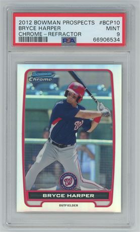 2012 Bowman Chrome Prospects Refractor Bryce Harper 391/500 PSA 9 MINT