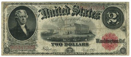 1917 Fr#60 $2 Speelman/White Legal Tender Red Seal Circulated