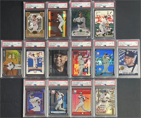 1998-2014 Derek Jeter PSA Graded Numbered Lot (14) w/ Refractors, and Die Cuts