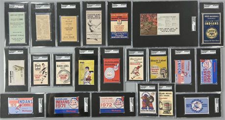 1921-75 Cleveland Indians SGC Graded Team Schedules Lot (22) Unique and Rare!