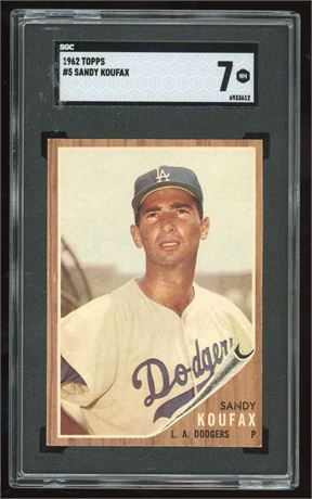 1962 Topps #5 Sandy Koufax SGC 7 NM