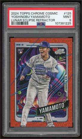 2024 Topps Cosmic Chrome #125 Yoshinobu Yamamoto RC 8/10 PSA 9 MINT