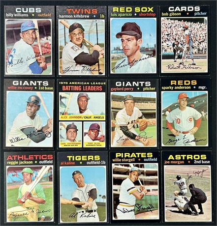 1971 Topps Raw HOFer Lot (12) All EX-NM Beauties