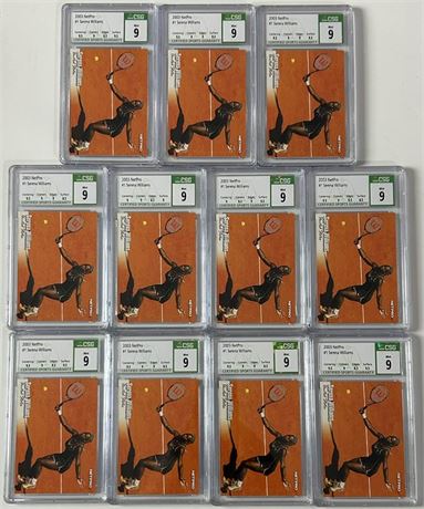 2003 NetPro Tennis CSG Lot (11) #1 Serena Williams RC All CSG 9 MINT