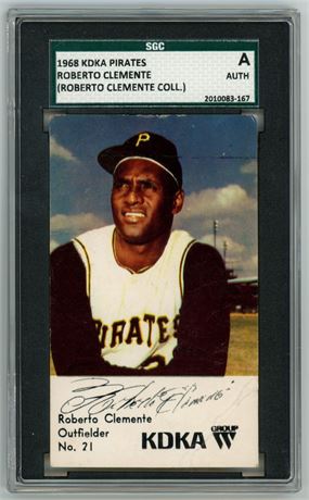 1968 KDKA Pirates Roberto Clemente SGC Authentic