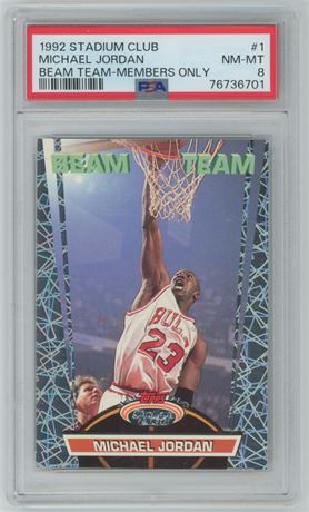 1992 Stadium Club Beam Team #1 Members Only Michael Jordan PSA 8 NMMT