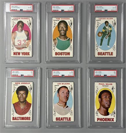 1969 Topps Basketball PSA Graded EX-NM Lot (6) w/ 3 HOFers