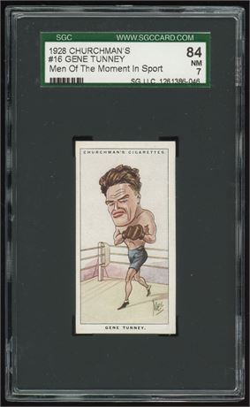 1928 Churchman's #16 Gene Tunney Men Of The Moment In Sports SGC 7 NM