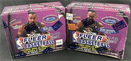 1997 Skybox Fleer Basketball Series 2 Retail Exclusive Box Lot (2) Sealed