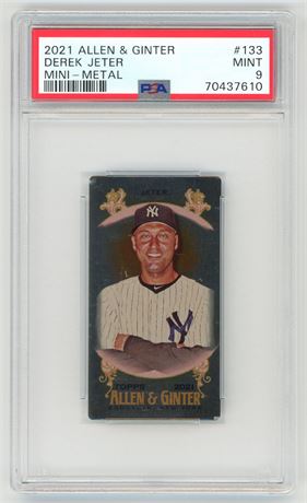 2021 Allen & Ginter #133 Derek Jeter Mini Metal PSA 9 MINT