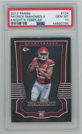 2017 Panini #104 Patrick Mahomes Knights Templar SP PSA 10 GEM MINT