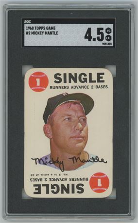 1968 Topps Game #2 Mickey Mantle SGC 4.5 VGEX+