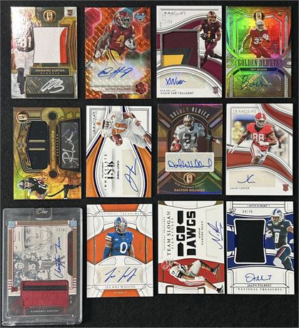 2022-24 Football Auto Lot (12) ALL #d w/ 6 Patches