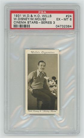 1931 W.D. & H.O. Wills #24 W.Disney/M.Mouse Cinema Stars-Series 3 PSA 6 EXMT