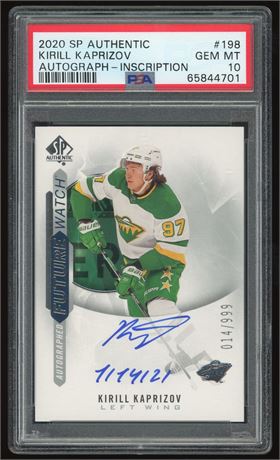 2020 SP Authentic #198 Kirill Kaprizov RC Auto w/ Rare Inscription 14/999