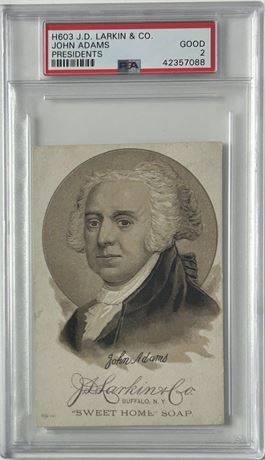 1885 H603 JD Larkin & Co Presidents John Adams PSA 2 GOOD