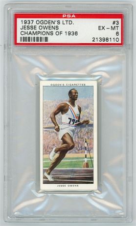 1937 Odgen's #3 Jesse Owens Champions of 1936 PSA 6 EXMT