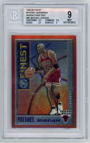 1995 Finest Mystery Bordered Michael Jordan Refractors Test BGS 9