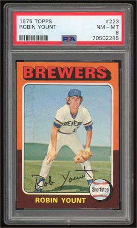 1975 Topps #223 Robin Yount RC PSA 8 NMMT DEAD CENTERED
