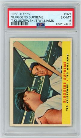 1958 Topps #321 Sluggers Supreme Kluszewski/ Ted Williams PSA 6 EXMT