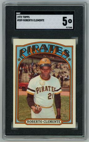 1972 Topps #309 Roberto Clemente SGC 5 EX