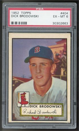 1952 Topps #404 Dick Brodowski Hi# PSA 6 EXMT