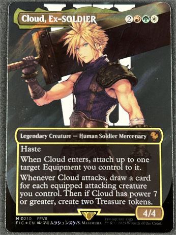 2025 MTG: Final Fantasy #0210 Cloud, Ex-SOLDIER Borderless Surge Foil NM